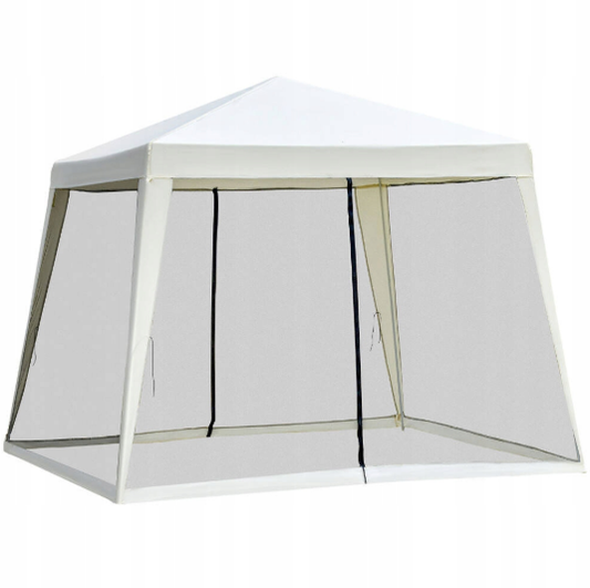 Garden Tent White Pavilion Gazebo Mosquito Net 3x3m Castle Terrace