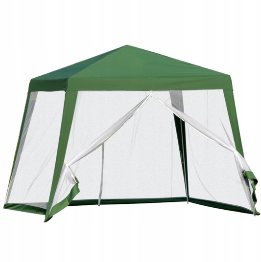 Garden Tent Green Pavilion Gazebo Mosquito Net 3x3m Castle Terrace