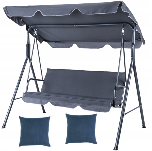 Large 3-seater garden swing with a canopy