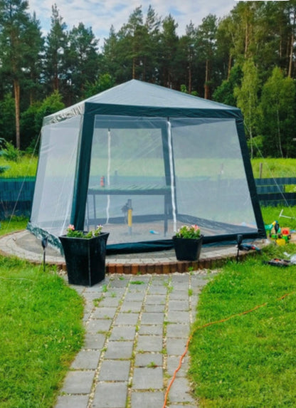Namiot Ogrodowy Zielony Pawilon Altana Moskitiera 3x3m Zamek Taras