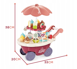 Wózek Sklep z Lodami Zabawka Dziecko Akcesoria Food Truck