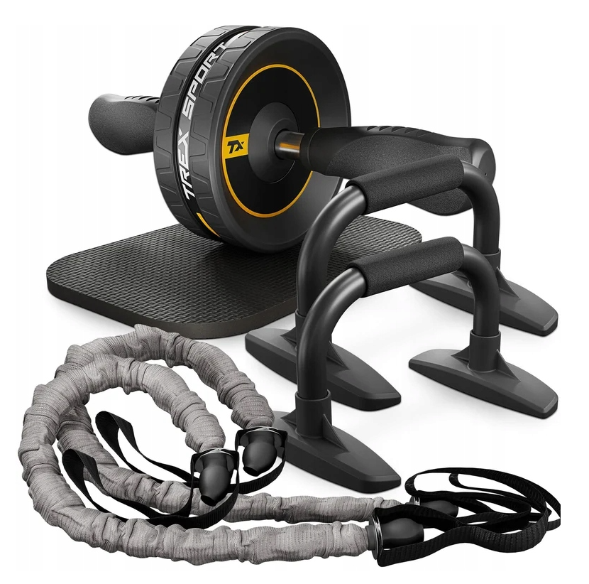 Zestaw do Ćwiczeń Mięśni Uchwyty do Pompek Mata Kółko Gumy 4w1 Fitness