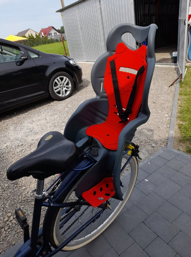 Fotelik Rowerowy na Bagażnik Bezpieczny Fotel Pasy Oparcie